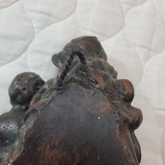 Vintage 92 Handmade Religious Virgin Mary Baby Jesus Wax Wall Sculpture Statue - Picture 13 of 15